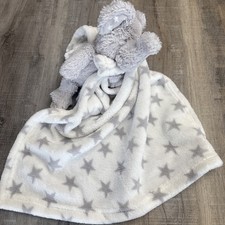 Mon Petit Chou White Gray Elephant Plush Lovey Security Blanket Stars
