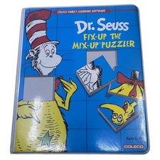 Dr. Seuss Fix-Up the Mix-Up Puzzler ColecoVision ADAM Game Cartridge Case Manual image