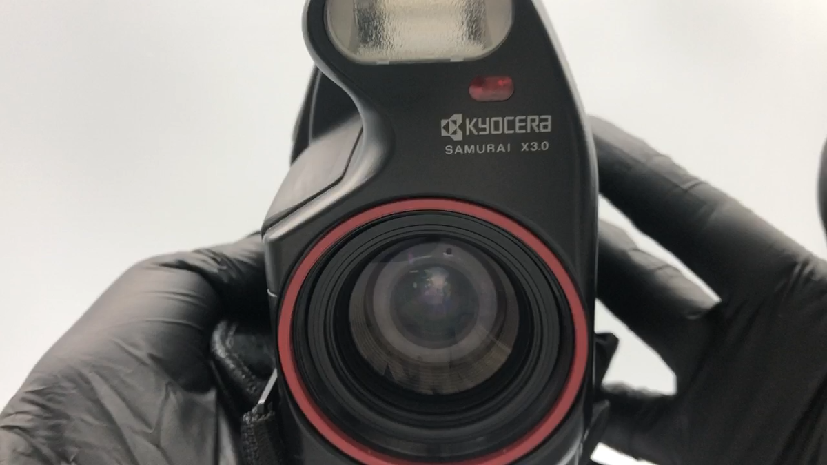 Kyocera Samurai X3.0 Red Half Frame 35mm Compact Film Camera
