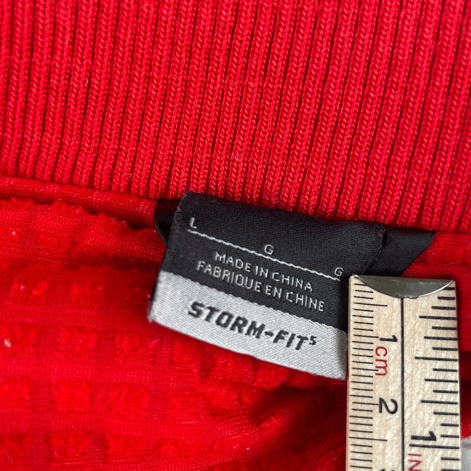 Chaqueta De Colección Nike Storm Fit Destroyer Para Hombres L Roja Lana Cremallera Completa Bombardero Universitario Foto 4 de 4