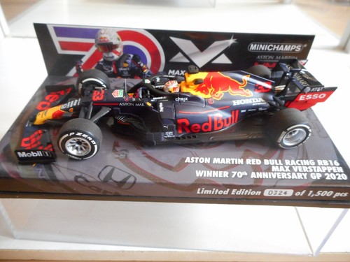 Minichamps Aston Martin Red Bull Racing RB16 Verstappen 70th GP 2020 1:43 Box - Picture 2 of 2