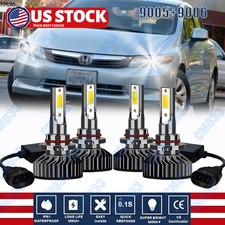 For Honda Civic Ex-l Lx Sedan 4-door 1.8l 2004-2015 Led Headlight High Low Bulbs