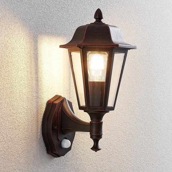 Lindby Wandlampe Aussen Mit Bewegungsmelder, Aussenwandleuchte Laterne IP44, Wan-image