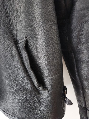 A BATHING APE 90's sheepskin shearling hooded jacket Black BAPE Vintage Leather - Picture 13 of 16