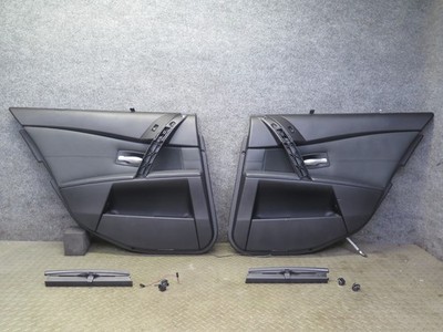 2006-2007 BMW E60 M5 REAR LEFT & RIGHT DOOR INTERIOR TRIM PANEL BLACK SET OF 2