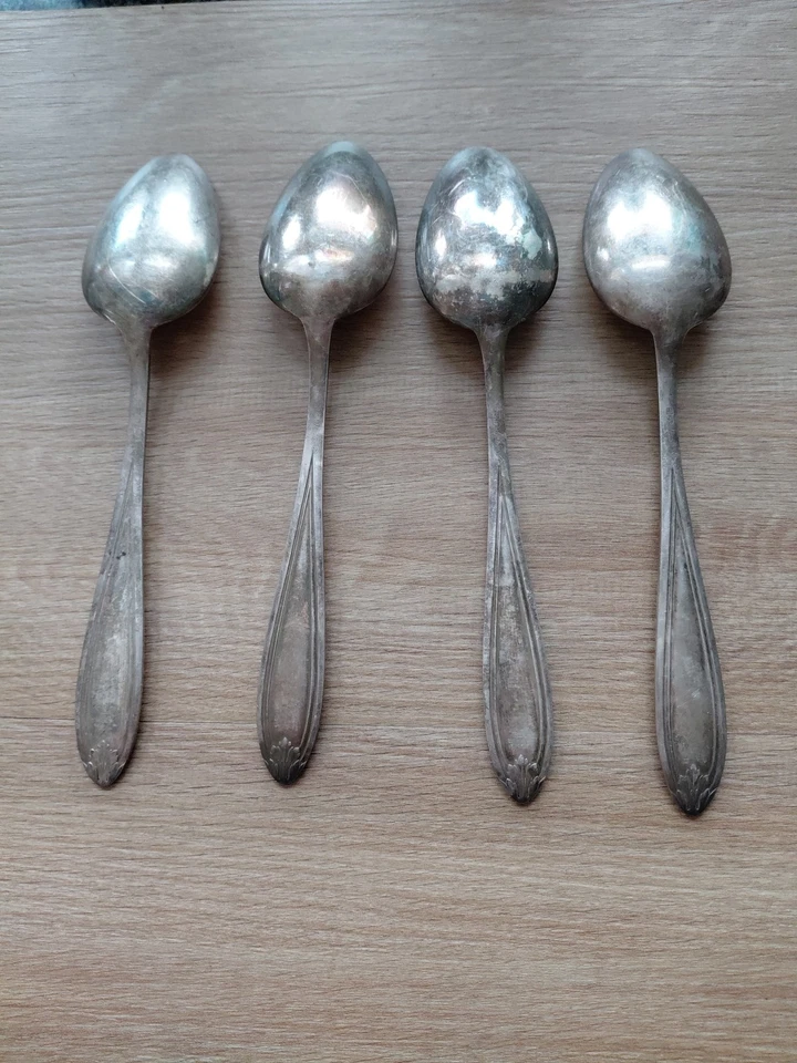 WMF Patent  90 45  Esslöffel 4 Stück  Besteck Alt versilbert  Speise Vintage - Bild 3 von 4