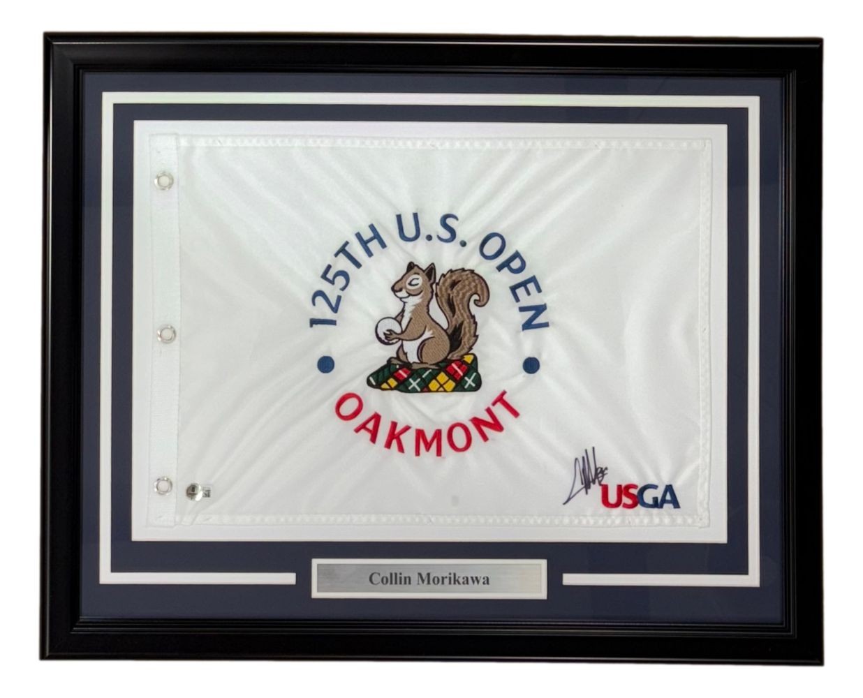 Collin Morikawa Autographed Signed Framed 125th PGA US Open Golf Flag BAS 