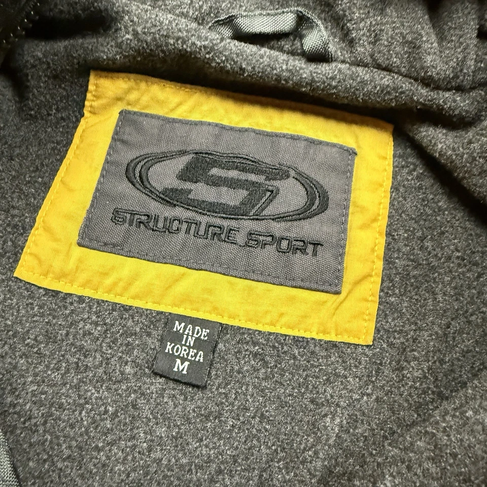 Vintage 90s Y2K Anorak Half Zip Structure Sport Jacket Hooded Medium Fleece Line - Image 4 of 4