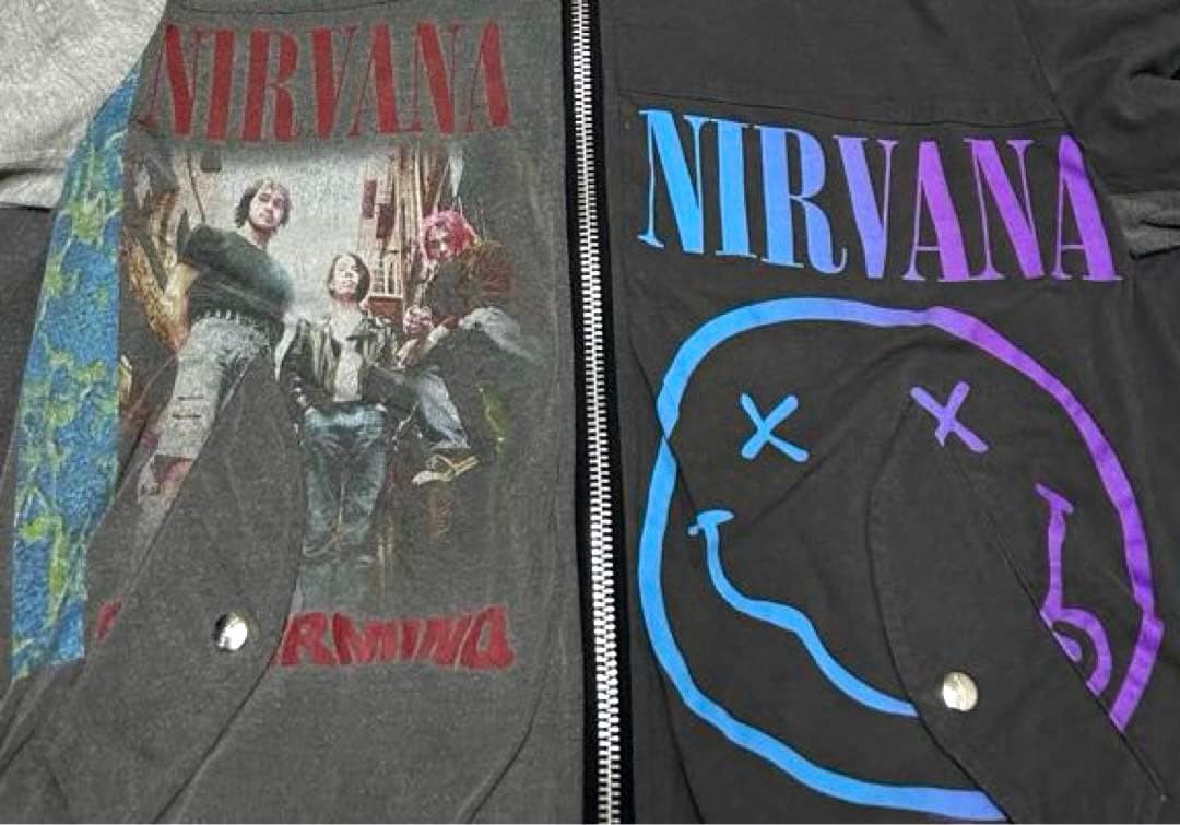 OLDPARK Nirvana Flight Jacket Tee Patchwork Rewor… - image 4