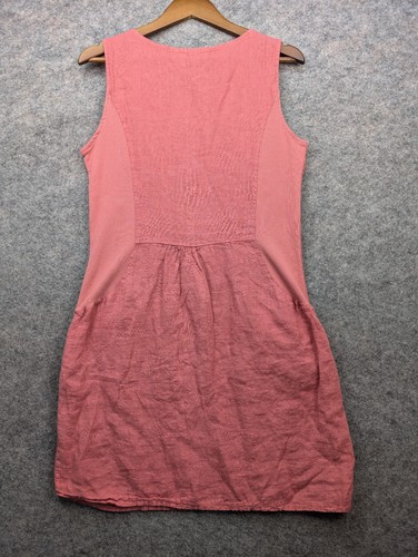 Vestido Lungo L'arno Mujer Mediano Rosa Lino Mini Roseta Sin Mangas Hecho en Italia - Imagen 2 de 14