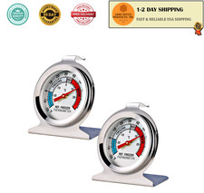 2 Pack Refrigerator Freezer Thermometer   Large Dial Analog Temperature Gauge