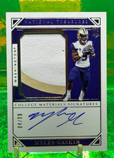 #4/99 AUTO PATCH RC RPA Myles Gaskin National Treasures RB HUSKIES Seahawks