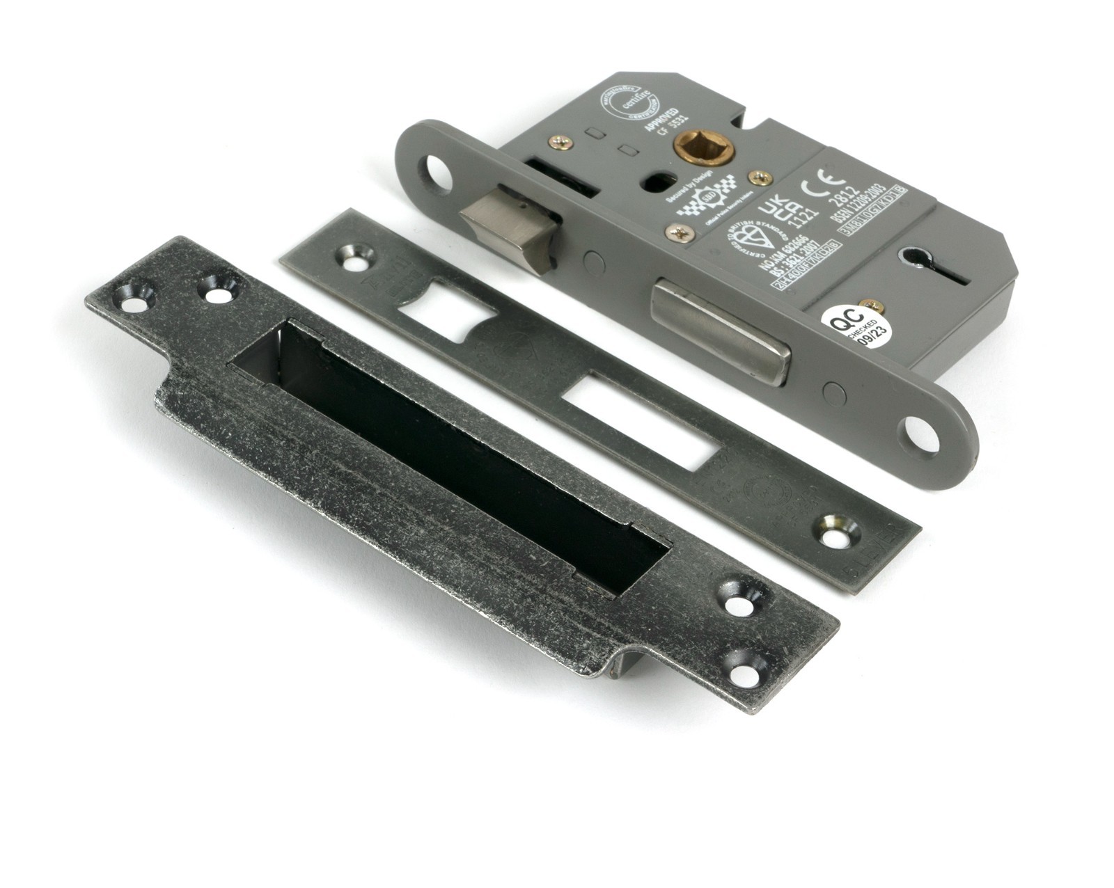 From The Anvil 51354 Pewter 2.5"" 5 Lever BS Sash Lock KA
