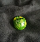 Vintage Bakelite Green Swirl Ring Size 6.5 Early Plastic Chunky