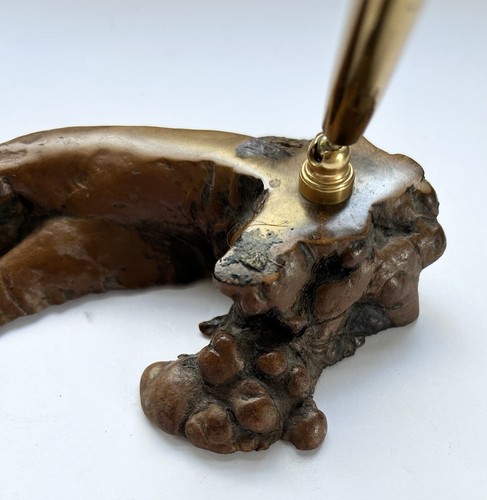 Large 9.5” Walnut Burl Wood Sculpture Pen/Pencil Holder - Beautifully Polished - Picture 4 of 12