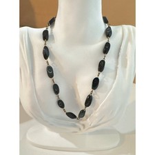 Vintage Black Coral Bead Necklace