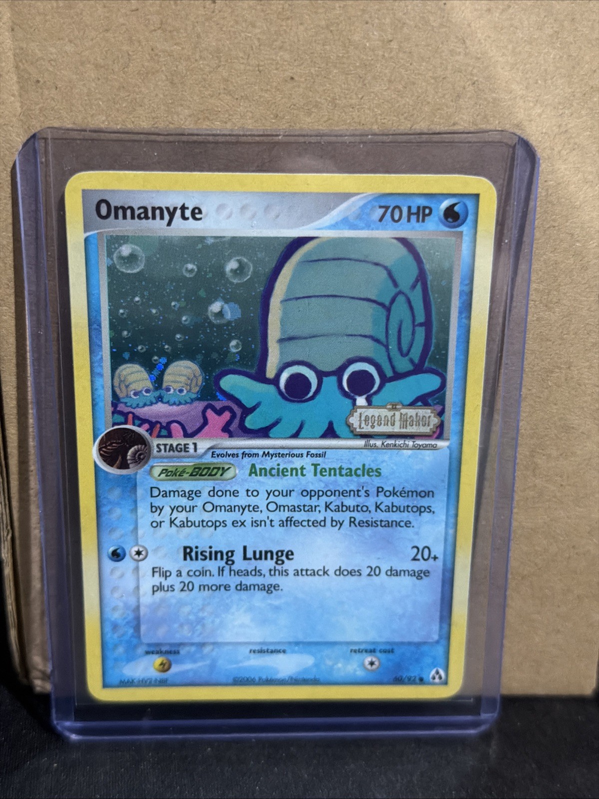Pokémon TCG Omanyte Legend Maker 60/92 Reverse Holo Card NM Stamped