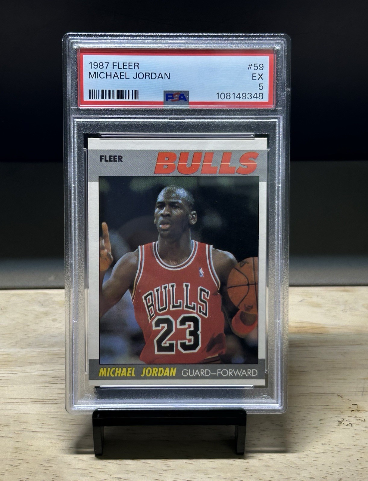 1987 Fleer Michael Jordan #59 PSA 5 EX Graded Chicago Bulls Basketball Card