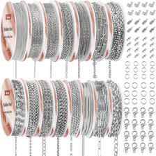 Necklace Chains for Jewelry Making, 118 Feet 15 Rolls Stainless Steel Jewelry Ch