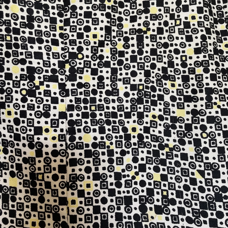 Falda acampanada Charter Club negra blanca amarilla 100 % seda talla 12 forrada cremallera trasera Foto 3 de 4