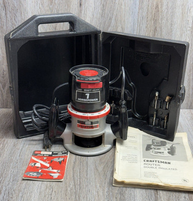 Craftsman 1hp Router Sears & Roebuck Model 315.17460 w Case & Extra Bits VTG/USA