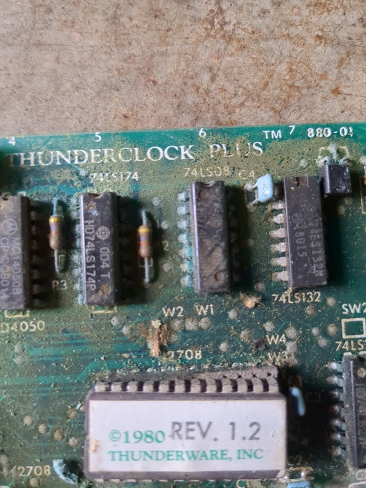 RARE VINTAGE 1980 APPLE II THUNDERCLOCK PLUS PCB UNTESTED - Image 2 of 4