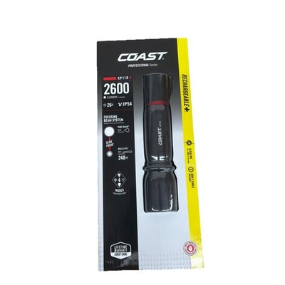 Coast XP11R Pro 2600 Lumen Rechargeable Dual Power Flashlight, Slide Focus 30348