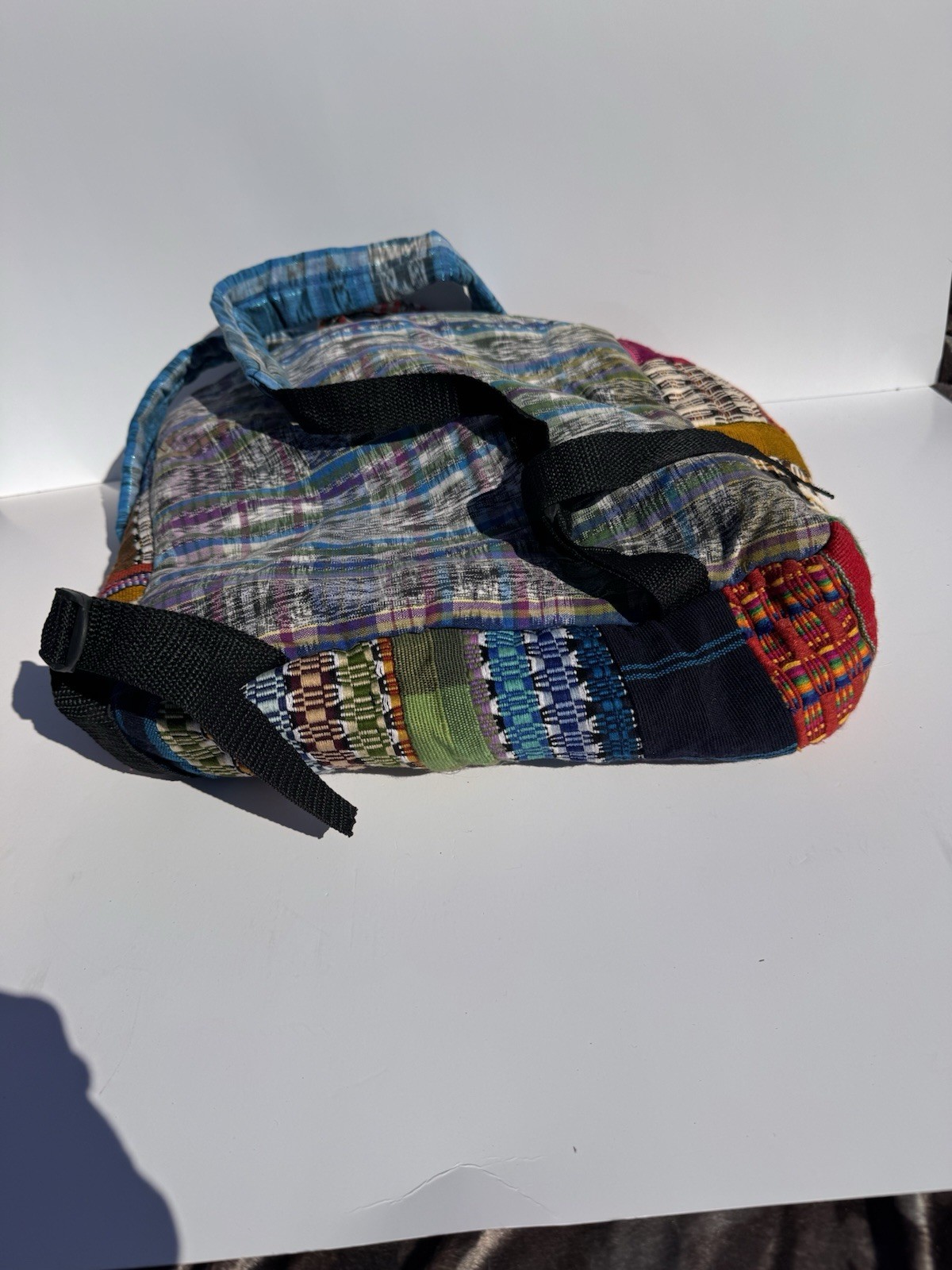 Guatemalan Woven Patchwork Backpack Boho Hippie F… - image 6