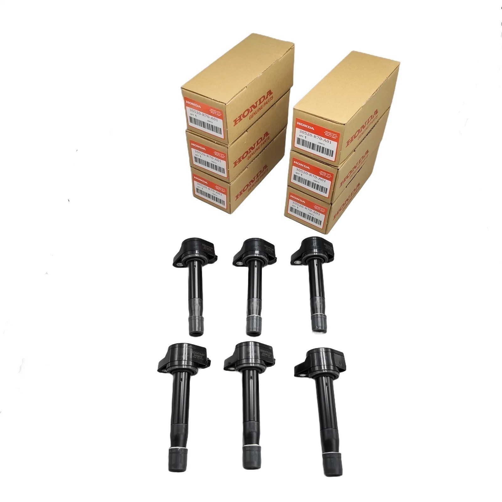 6x New OEM Denso Ignition Coils 30520-R70-A01 For Honda Accord Odyssey 2008-2017