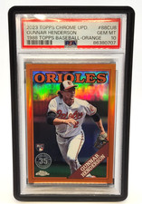 2023 TOPPS CHROME UPDATE 1988 BASEBALL #88CU8 Orange Ref GUNNAR HENDERSON PSA 10