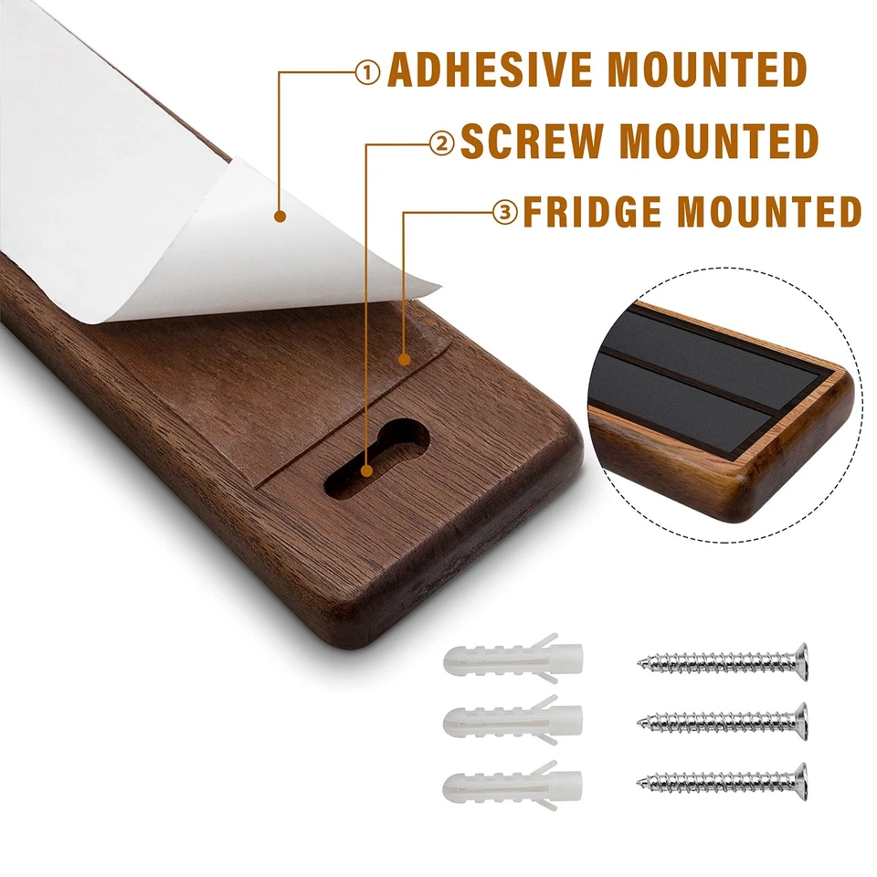 HOSHANHO 16 Inch Magnetic Knife Strips Kitchen Magnetic Knife Holder for Wall - Image 3 of 4