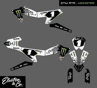 Dirt Bike Graphics kit Decals for ETM RTR Electro & Co Monster Energy