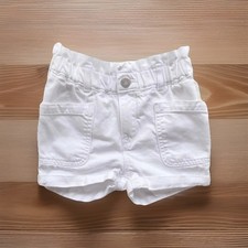 Gap Girls Classic Just Like Mom Cuffed Paperbag Shorts White Denim Size 5