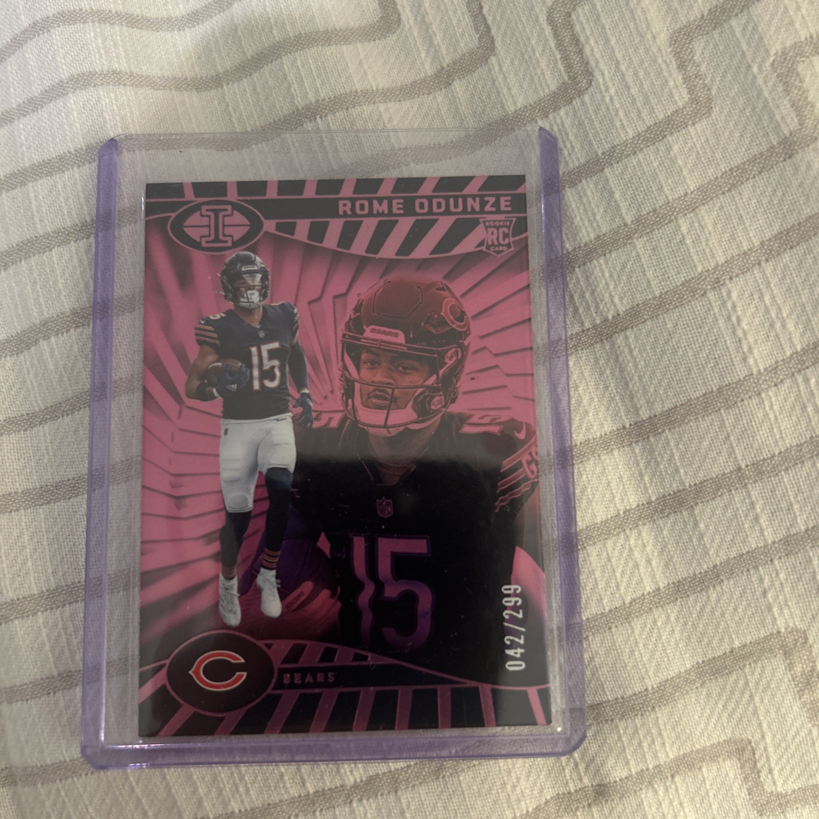 2024 Panini Illusions Rome Odunze Pink 216/299 Parallel Rookie BEARS #14