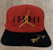 Vintage 90s Nike Air Jordan Snapback Pure Wool Hat Cap Red Black Gold Jump Man