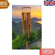 Eco-Friendly 38-Inch Wooden Wind Chimes with Deep Melodies for Outdoor Bliss