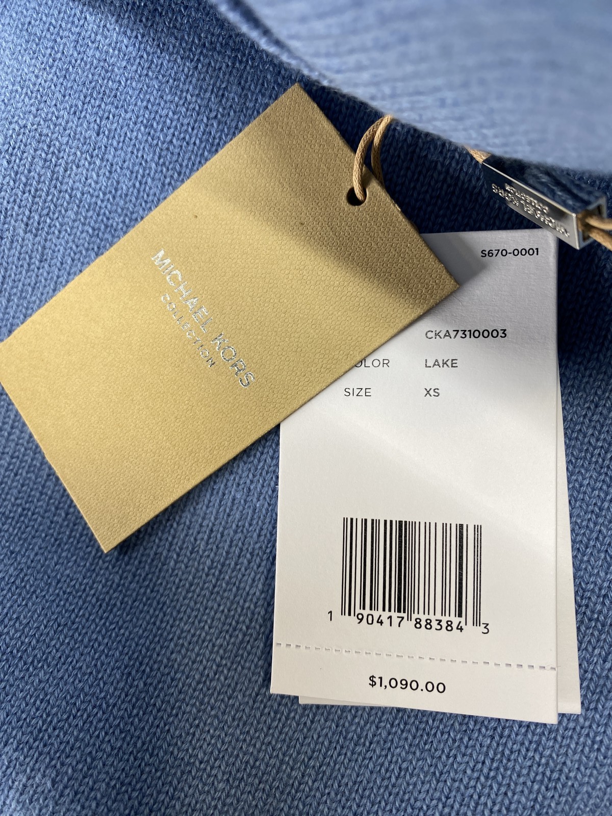 Michael Kors Womens Soft Cashmere Turtleneck Sweater Size XS Lake Blue thumbnail 11