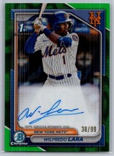 2024 Bowman Chrome Wilfredo Lara Prospect Auto Reptilian Green Refractors #/99