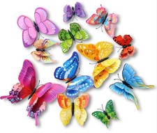 24Pcs 3D Butterfly Wall Decor for Birthday Party Decorations Bedroom Magnets