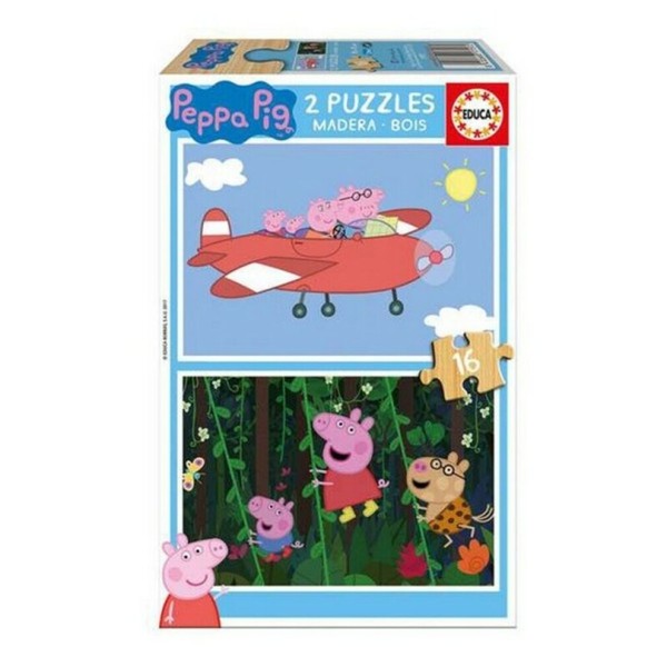 Educa Wood: Peppa Pig - 2 X 16 Pieces-image