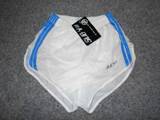 SUB 4 VTG 1980'S NEW DEADSTOCK MENS XS WHITE ATHLETIC RUNNING SHORTS