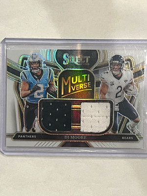 Panini 2023 Select Multiverse D.J. Moore White Prizm MEM #MU-DMO 01/75