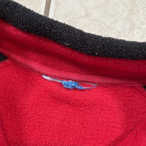 Vintage Big Dogs Sweater Boys's 1/4 Zip Fleece Sweatshirt Y2K Pullover Red - Picture 4 of 8