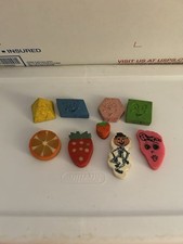 70s-80s ￼ Novelty Erasers 9pcs