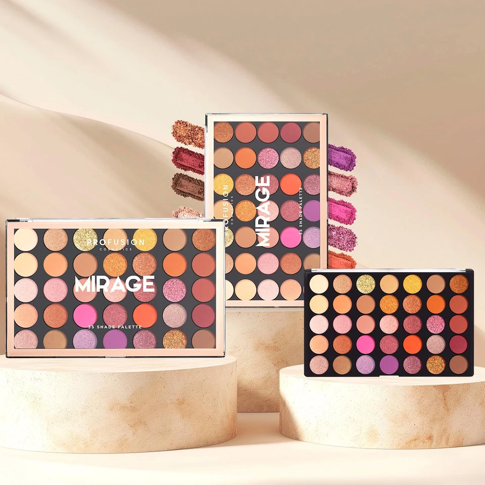 35 Shade Mirage Eyeshadow Palette, Ultra Pigmented Powder Bright Vibrant Colo... - Image 3 of 4