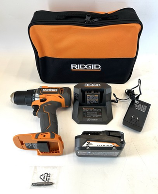 #ad Ridgid 18V Cordless 1 2 in Drill Driver W 2 Ah Battery amp; Charger Model R860010K $69.99
