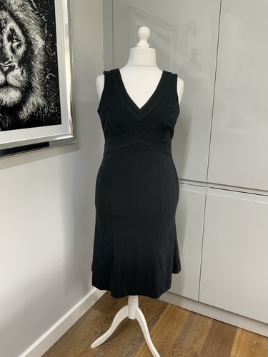 Next Tailored Dress Size 18 Black Smart Sleeveless V Neck Lined