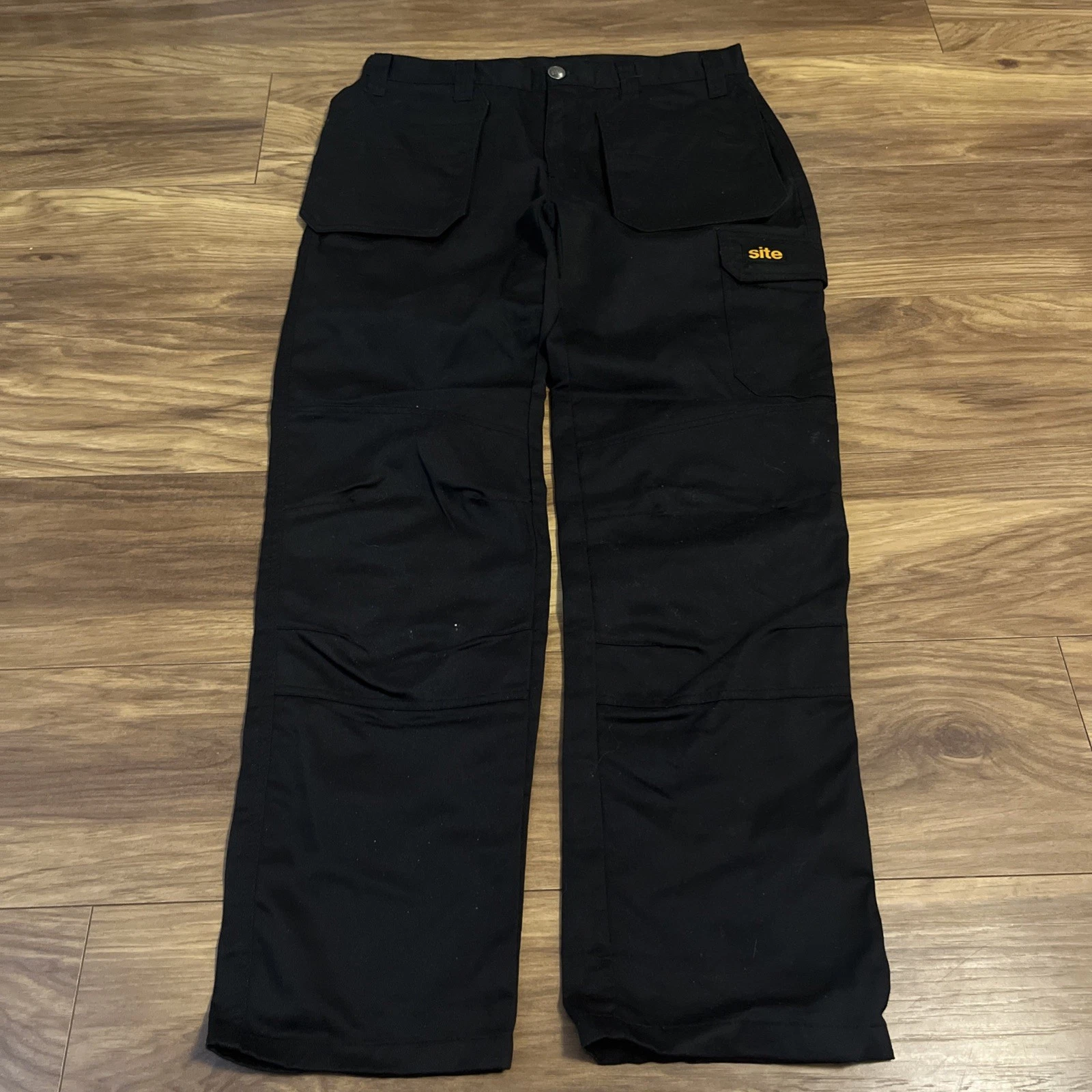 Site Mens Black Work Wear Trousers Size Uk W34 L32