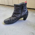 Camper Black Leather Artisan Ankle Boots | Lace-Up Heeled Booties — photo 2