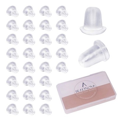 BEADNOVA Earring Backs for Studs Rubber Plastic Silicone 200pcs